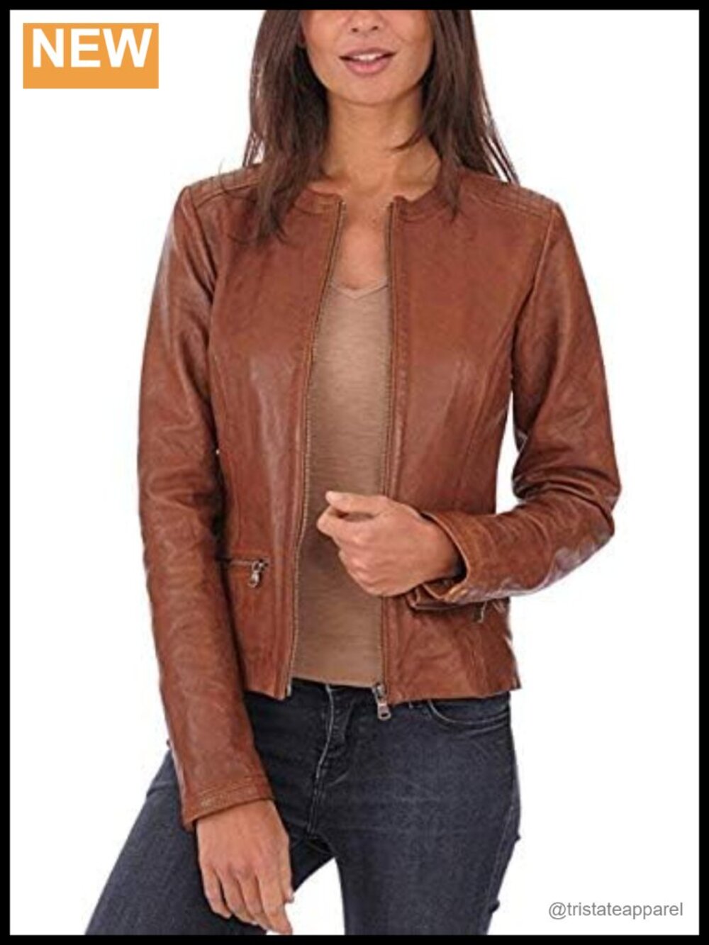 Women's Lambskin Leather Bomber Biker Jacket